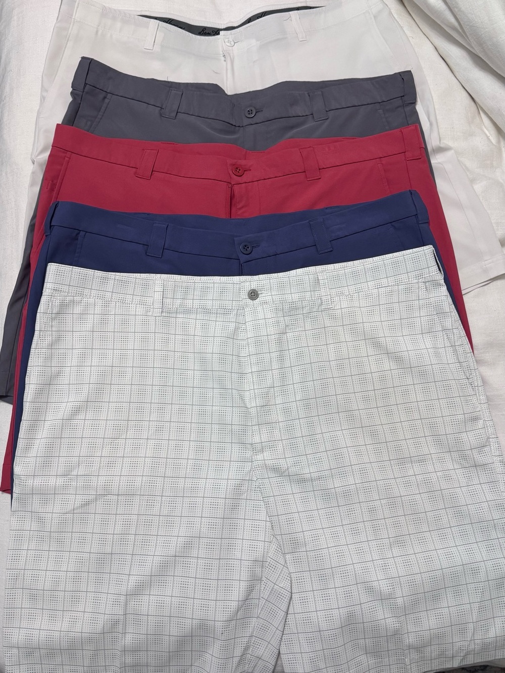 Men's Performance Golf Short Lot- White, Navy, Red, Gray
